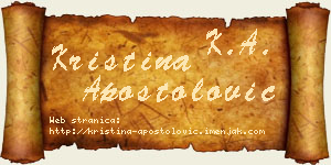Kristina Apostolović vizit kartica